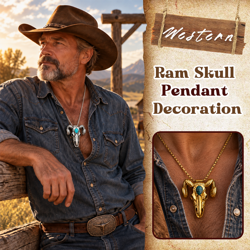 Western Ram Skull Pendant Decoration