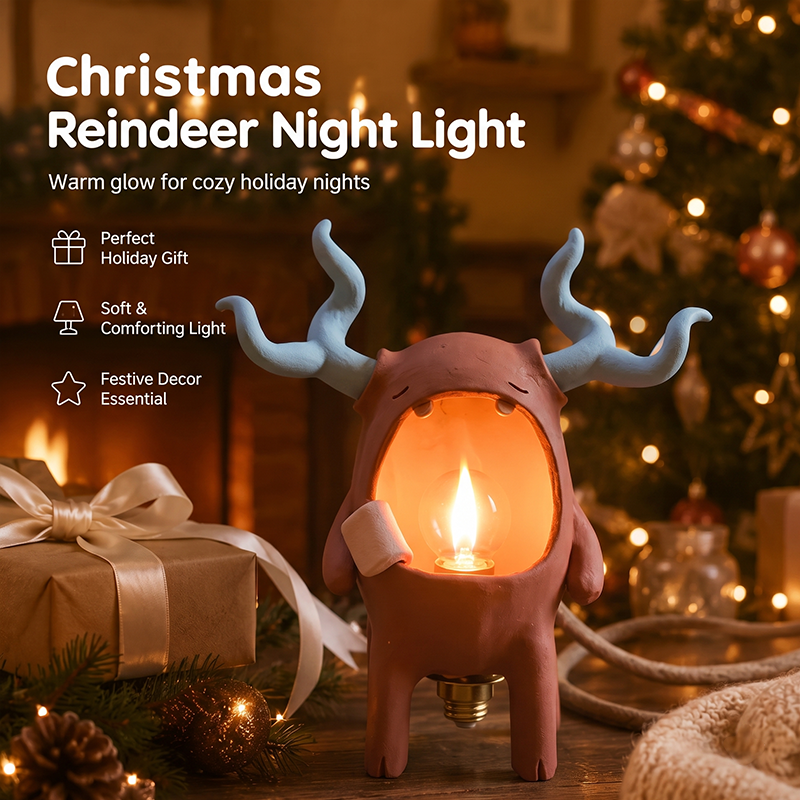 Christmas Reindeer Night Light | Cozy LED Holiday Decoration & Gift