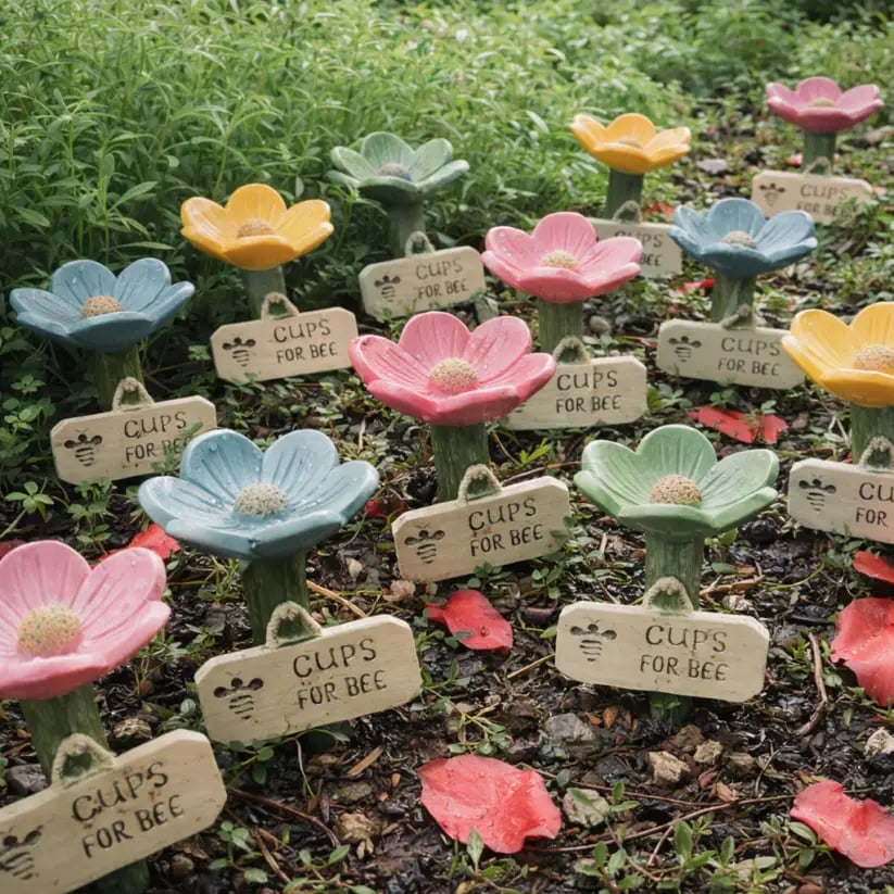 🌸Flower-Shaped Ceramic Bee Watering Station🐝💧