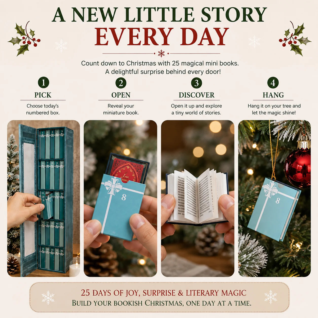 📚 25-Day Mini Book Advent Calendar – 🎁 ❤️ A Book Lover's Christmas Countdown