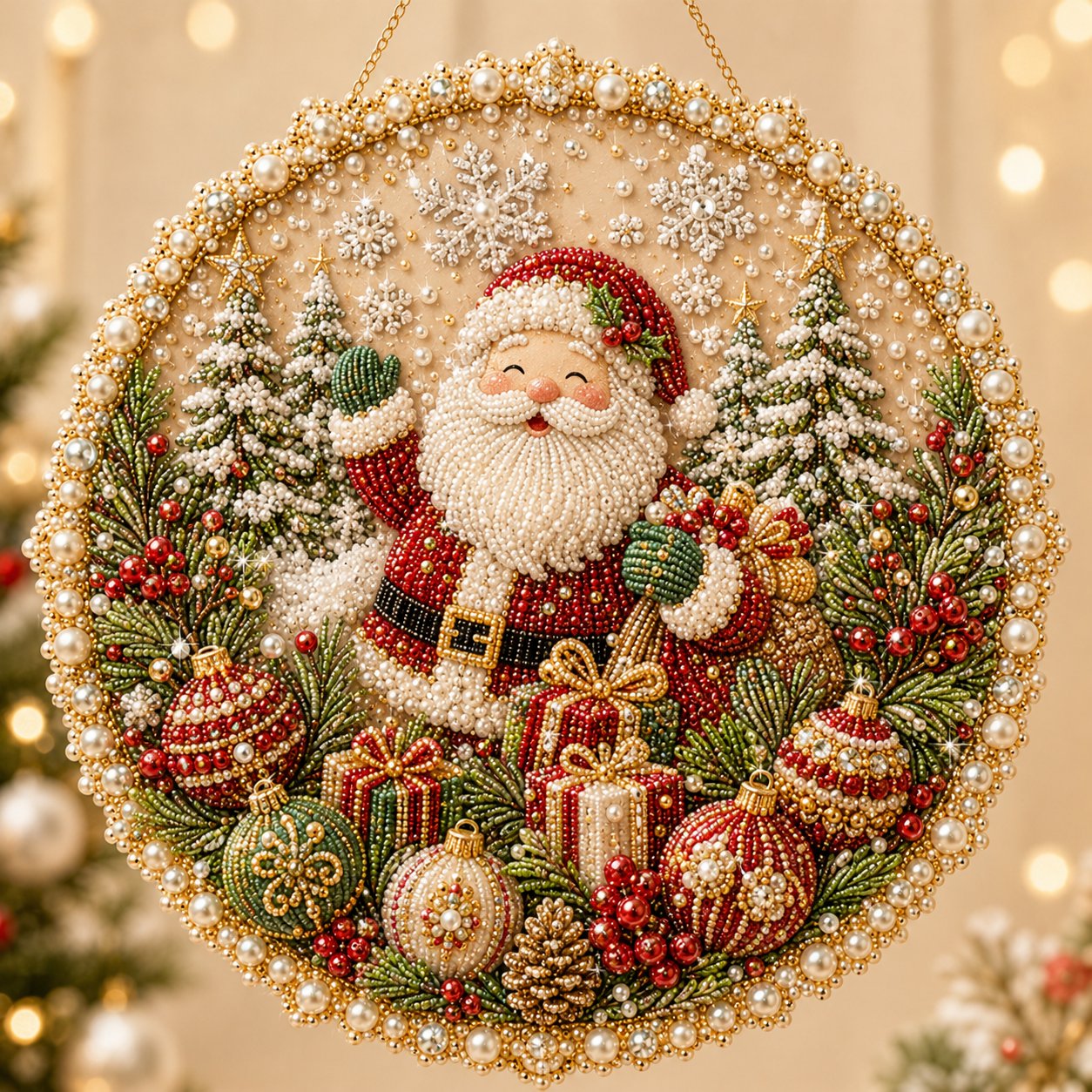 Four Seasons & Holiday Pearl Art Hanging Ornament Kit | DIY Sparkling Seasonal Decor