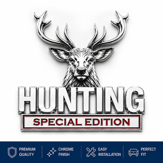 🦌 HUNTING Special Edition Emblem – Premium 3D Metal Car Badge For Hunting Enthusiast