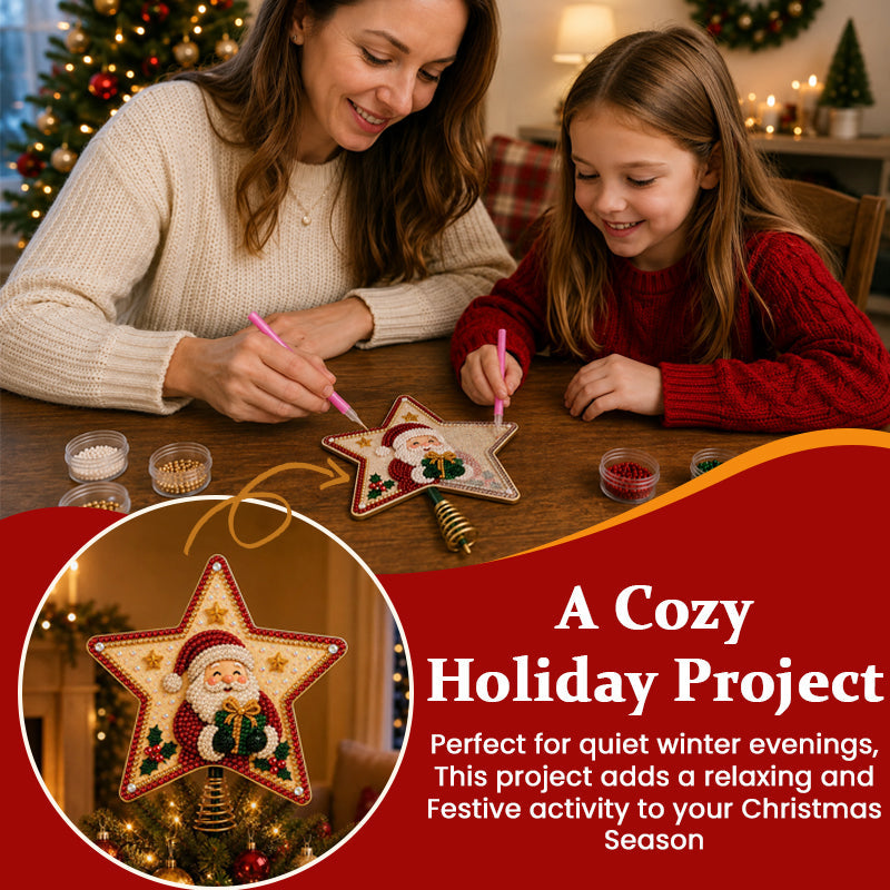 ✨ DIY Beaded Christmas Tree Topper Kit | 8 Festive Designs