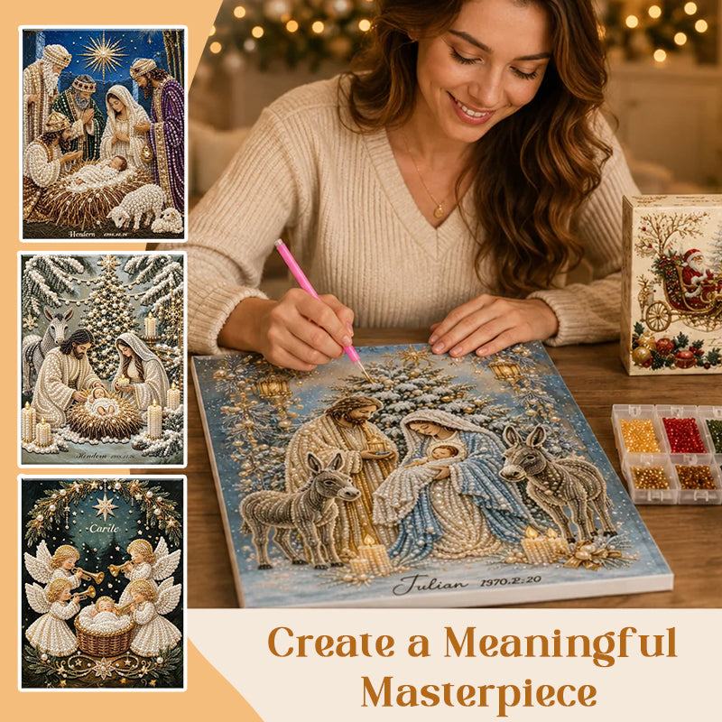 Nativity Scene Diamond Painting Kit – Christmas Christian DIY Decor