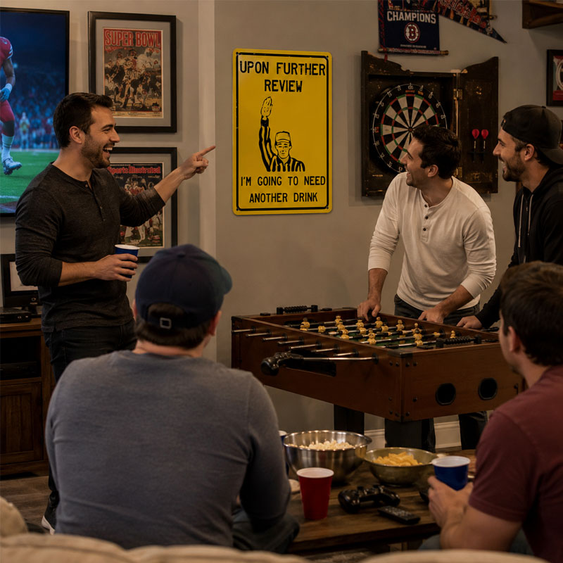 🍻😂 "Upon Further Review, I'm Going to Need Another Drink" Sign
