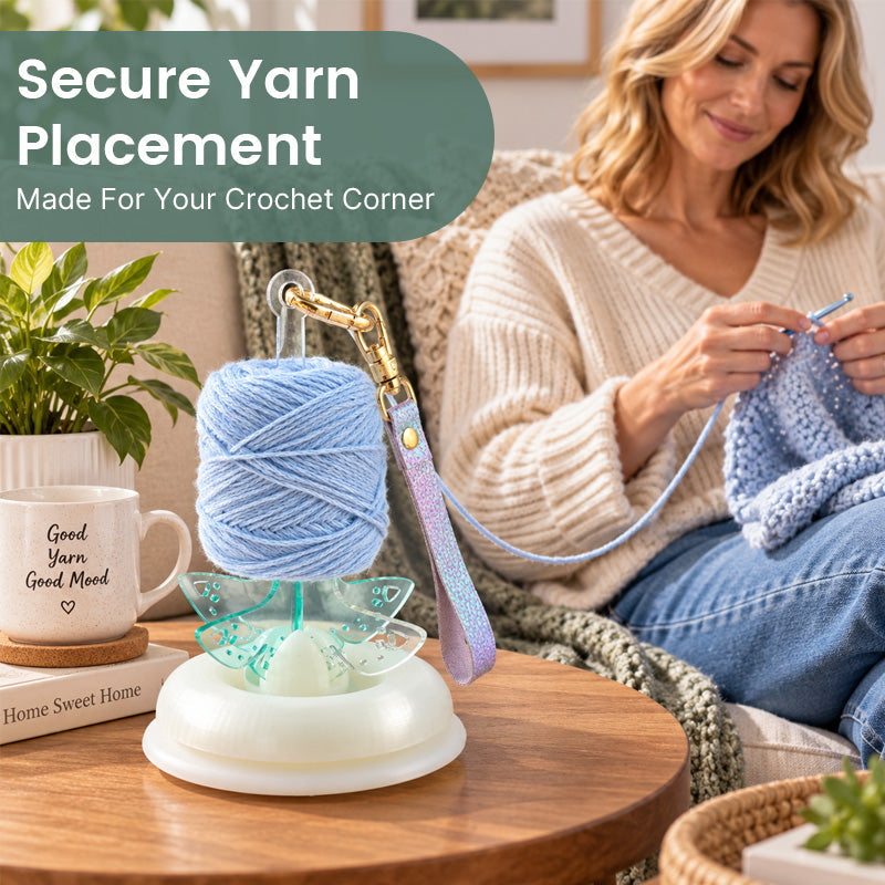 Portable Rotating Yarn Holder – Hands-Free Knitting & Crochet Companion