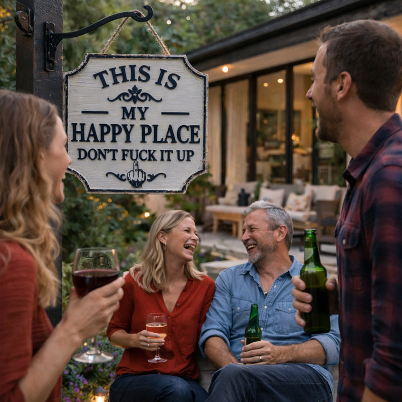 🖕 This is my happy territory: The Ultimate Sanctuary Guardian (Wooden Sign)