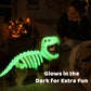 Glow-in-the-Dark Dinosaur Skeleton Costume for Cats & Dogs