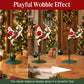 Wobbly Santa on Reindeer Christmas Figurine