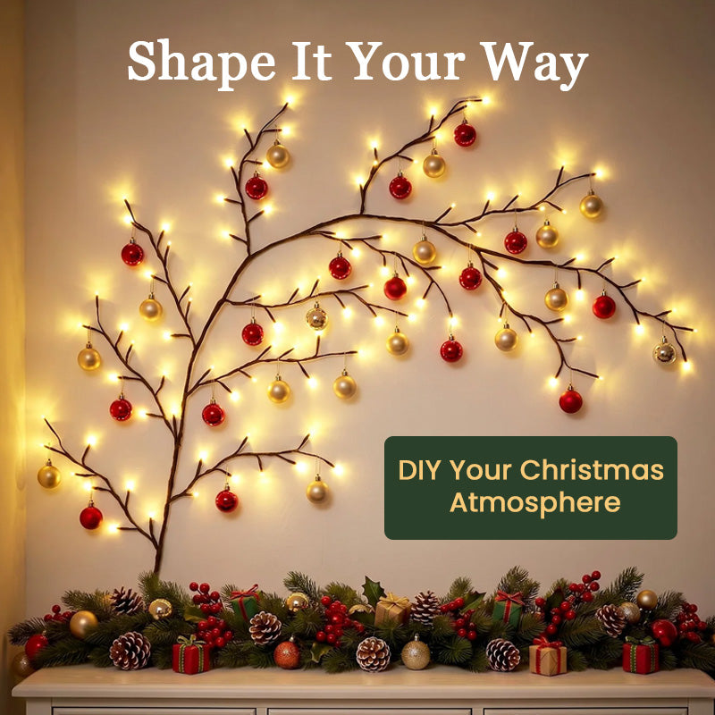 ✨ Flexible LED Branch Lights | Remote-Controlled Holiday Wall Decor