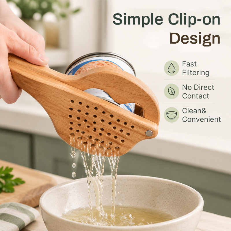 Wooden Can Strainer Clip