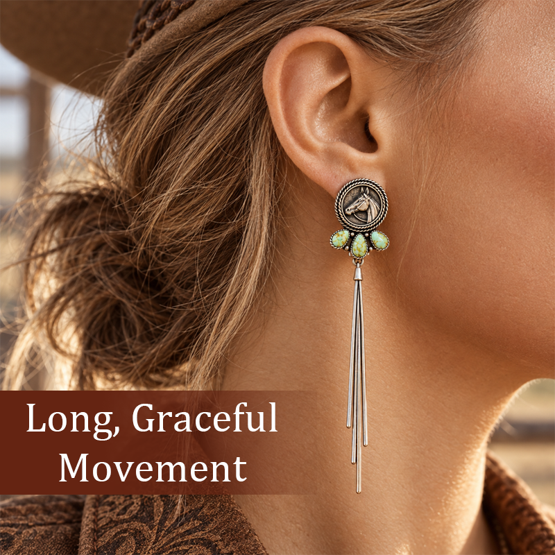 Turquoise Horse Head Dangle Earrings
