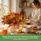 Autumn Eucalyptus & Violet Artificial Flowers for Home Decor