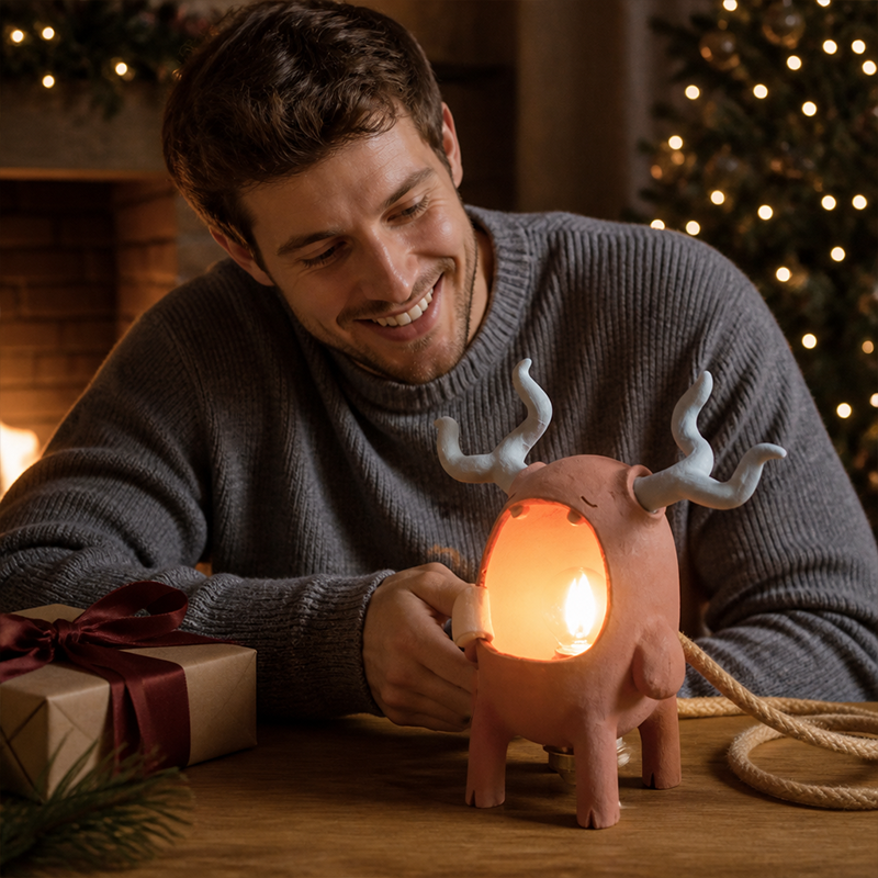 Christmas Reindeer Night Light | Cozy LED Holiday Decoration & Gift