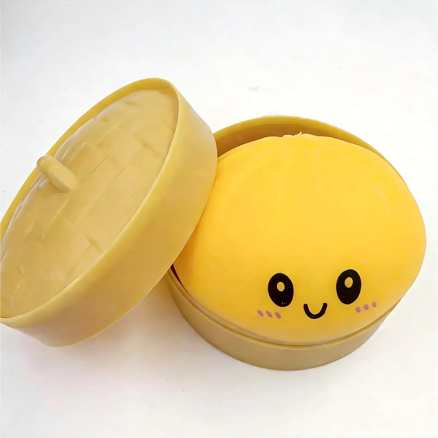 Glitter Dumpling Squishy Box - Cute Anxiety Relief Fidget Toy, with Steamer Box