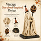 🎃Lighted Vintage Ghost Figurine with Glowing Pumpkin Staff