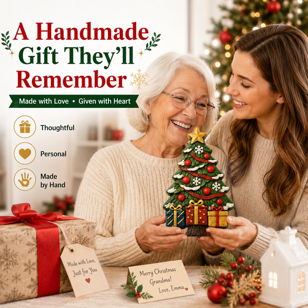 🔥 LAST DAY 49% OFF – 🎄 DIY Christmas Tree Mold & Paint Craft Kit | Reusable 3D Mold with 8 Acrylic Paints, 2 Brushes & Festive Detail Guide 🎨✨