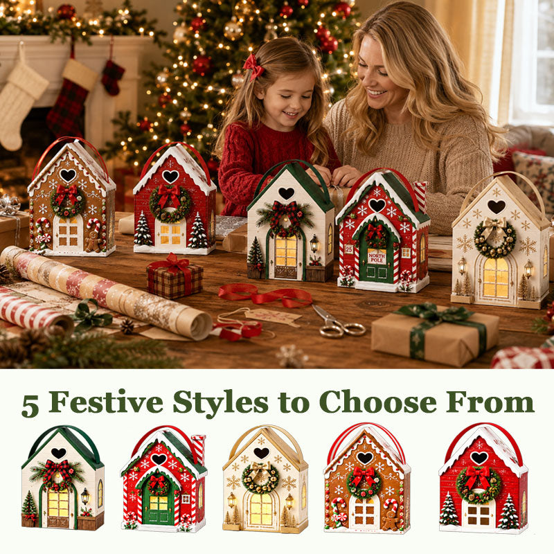Christmas Magic House Gift Box – Creative 3D Handheld Holiday Gift Packaging
