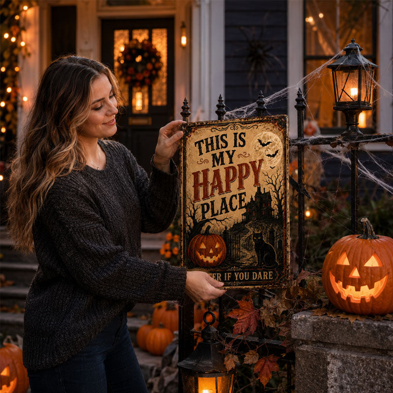 🎃 This Is My Happy Place™ Halloween Metal Sign