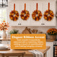 Autumn Maple Leaf Kitchen Cabinet Wreaths with Ribbon