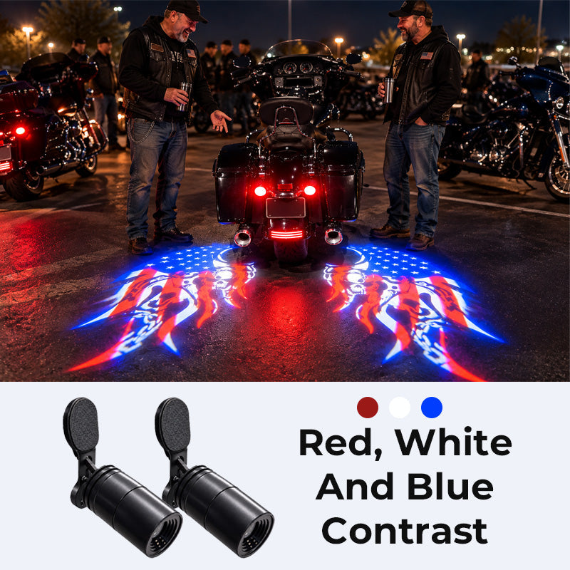American Flag Motorcycle LED Ground Projection Lights