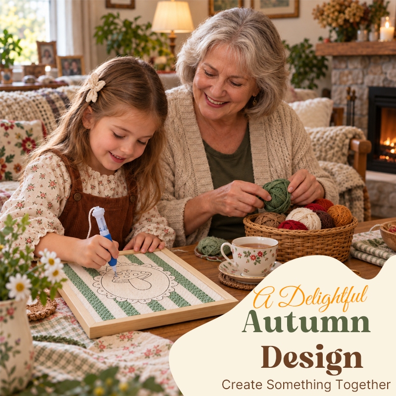 DIY Autumn Mushroom Punch Needle Kit