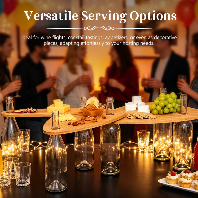 Artisanal Wine Flight Serving Tray Set - Unique Drink Holders for Entertaining