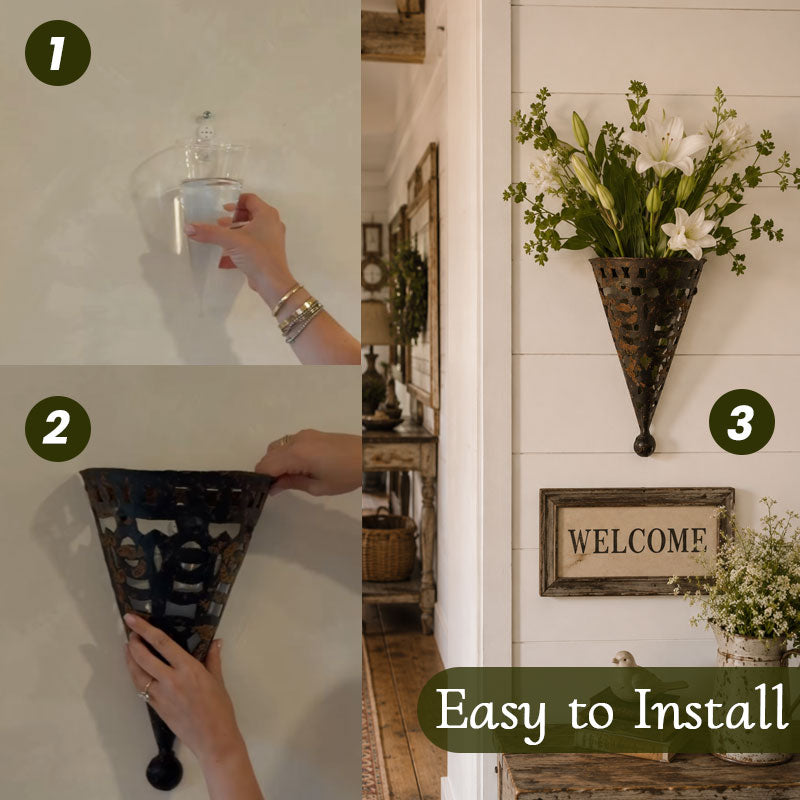 Wall-Mounted Plant Vase Decor