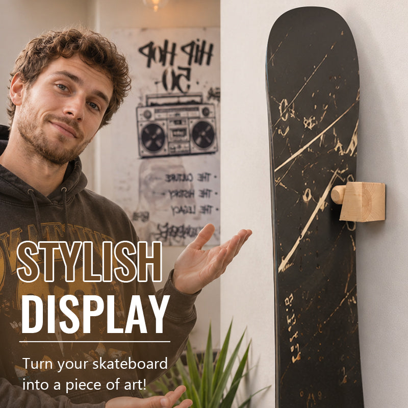 Wooden Skateboard Wall Mount Rack