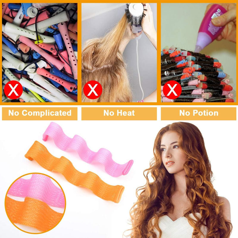 Water Ripple Braided Mesh Spiral Curler(24Pcs/Set)