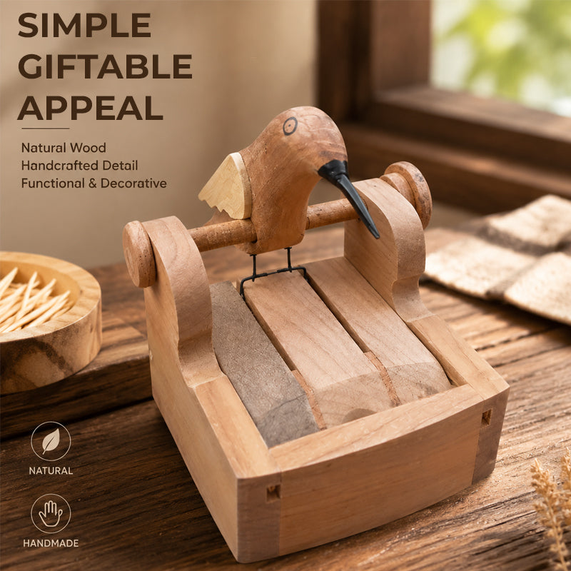 🕊️ Wooden Bird Toothpick Holder for a Playful Table Moment