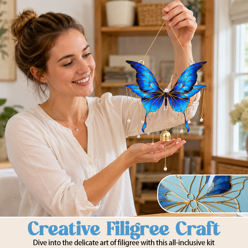 DIY Cloisonné Enamel Butterfly Wind Chime Craft Kit