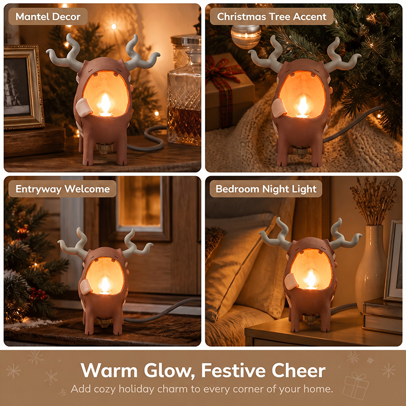 Christmas Reindeer Night Light | Cozy LED Holiday Decoration & Gift