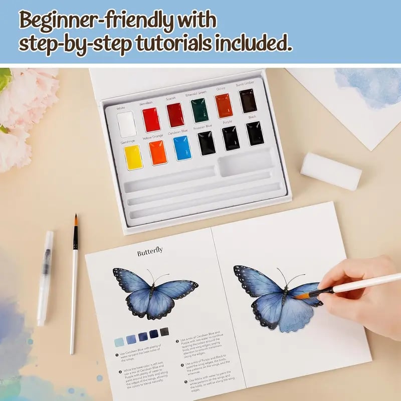 ✍️Beginner Watercolor Paint Set🎨Watercolor Animal Workbook