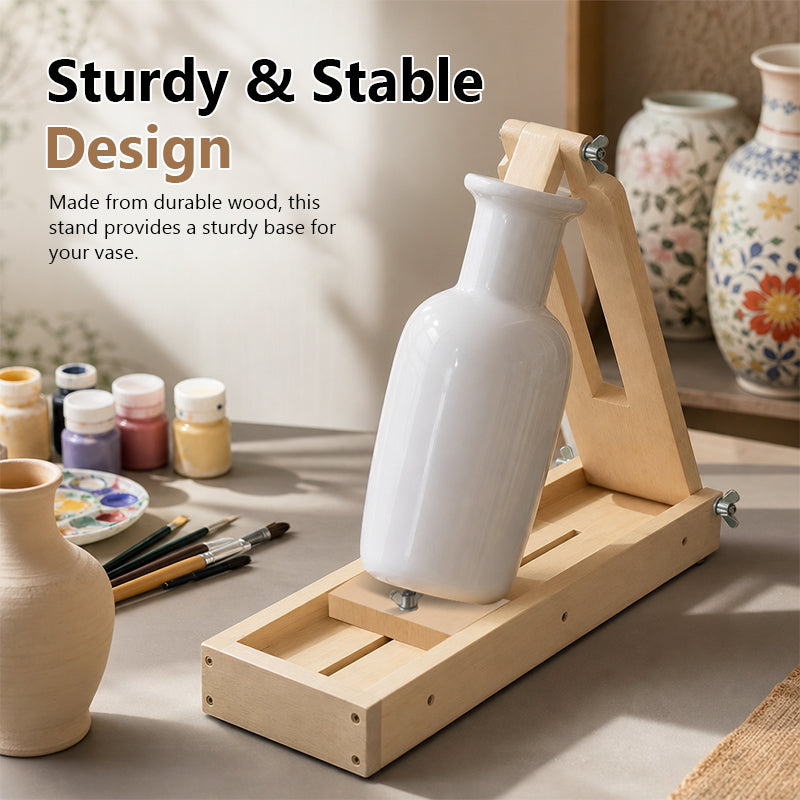 Adjustable Vase Painting Stand | 360° Rotating Support for Ceramic & Glass Art
