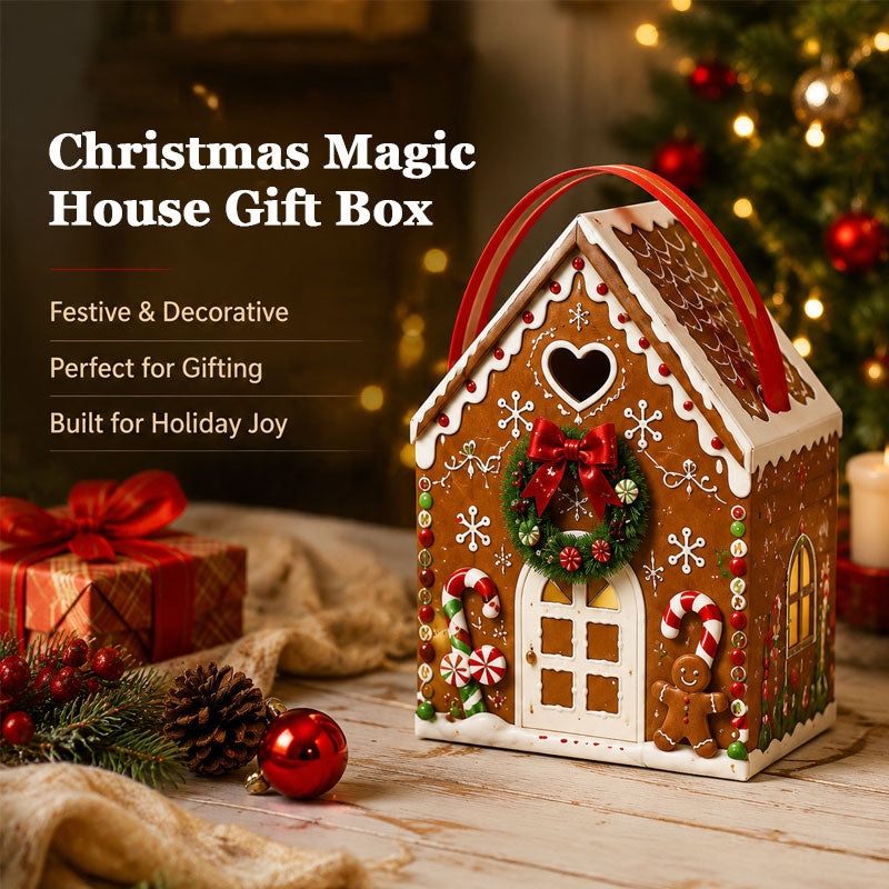 Christmas Magic House Gift Box – Creative 3D Handheld Holiday Gift Packaging