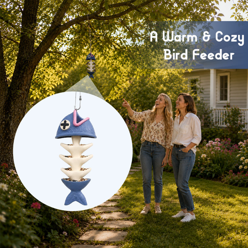 🐟🐦Fish Bones Hanging Bird Feeder