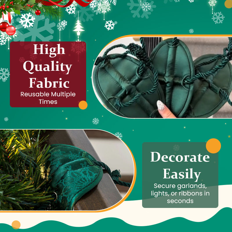 Christmas Garland Ties | Reusable No-Damage Banister Holders