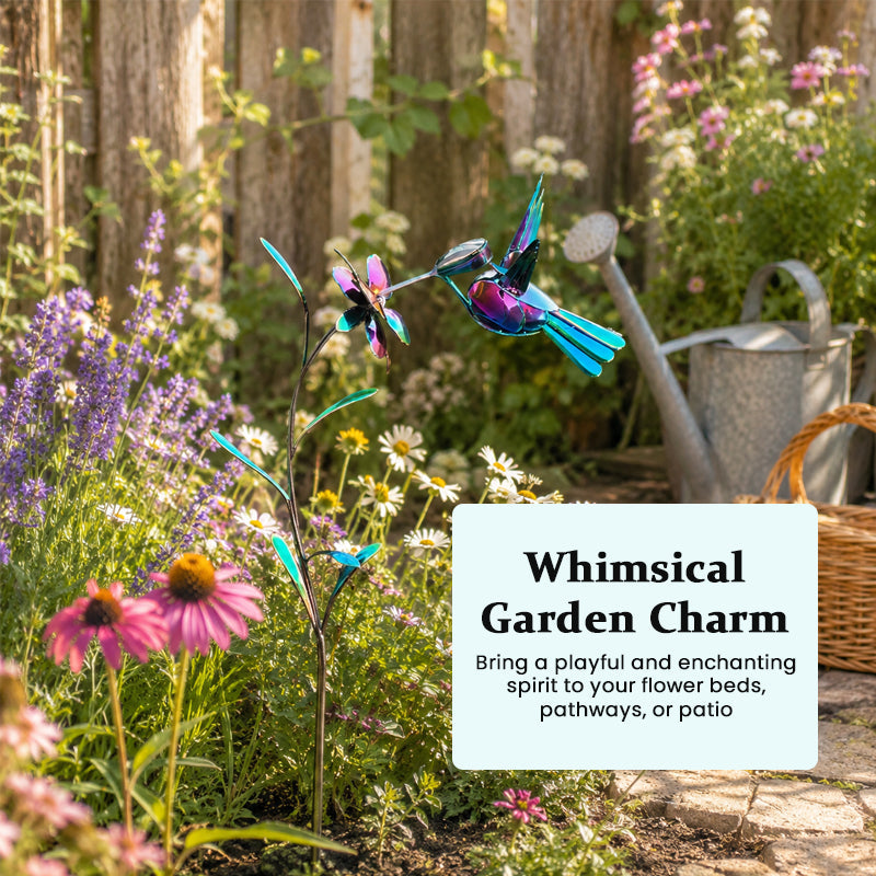Dazzling Hummingbird Garden Stake