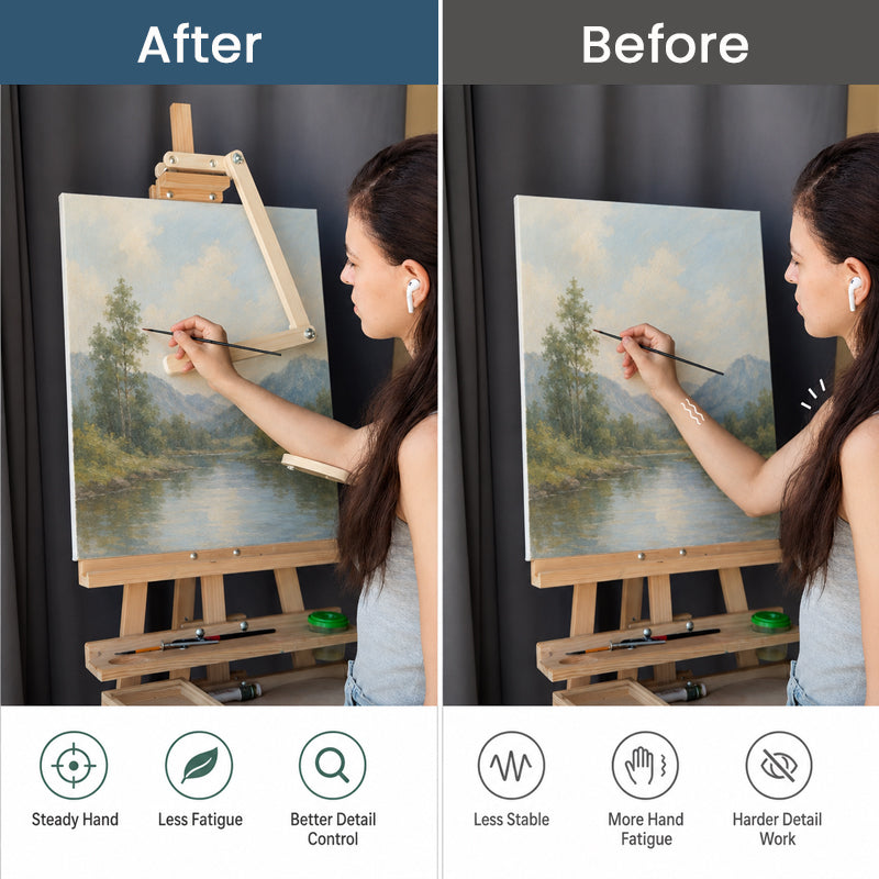 Adjustable Artist Hand Rest | Stable Painting Support for Canvas & Easel