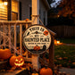 This Is My Haunted Place Halloween Door Sign – Rustic Front Porch Decor