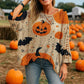 🎃 Witchy Cozy Vibes – Halloween Pumpkin Knit Sweater