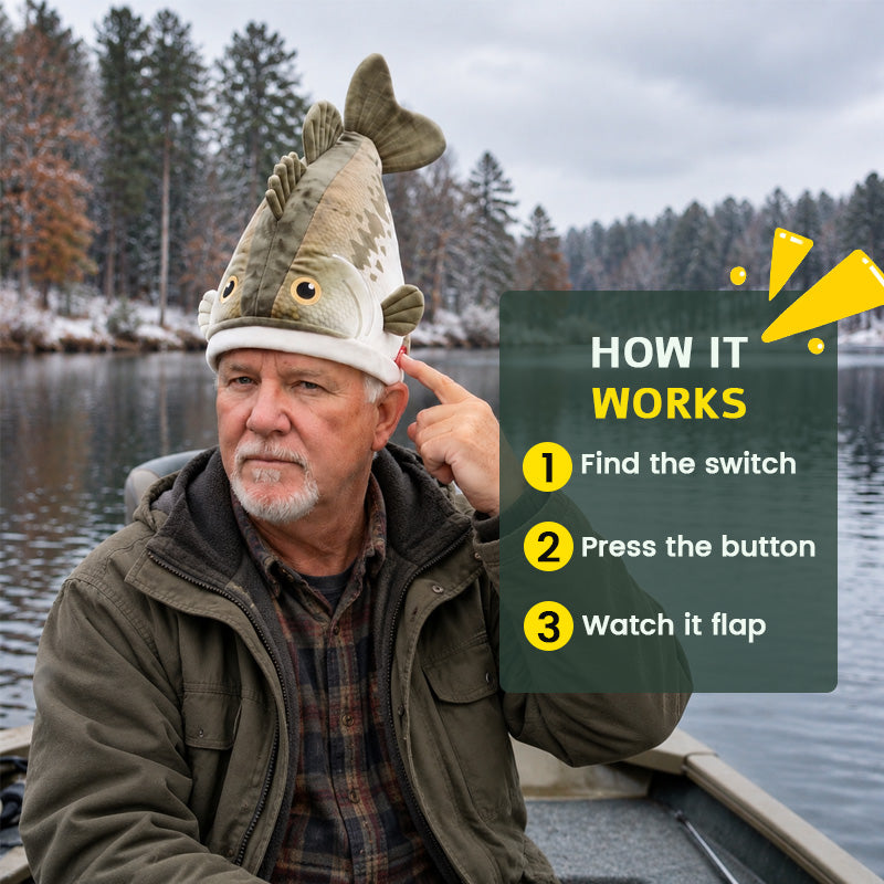 Funny Fish Head Hat – Novelty Fishing Gift for Anglers