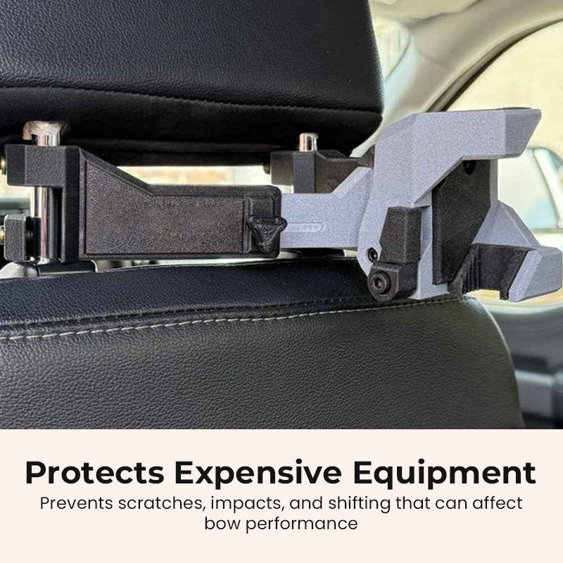HuntLock™ Vehicle Bow Rack – Secure Rear Seat Archery Storage for Hunting Trips