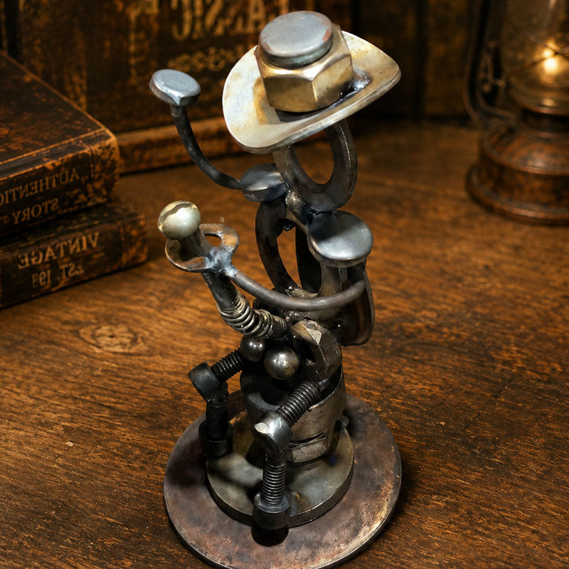 🤠 Lazy Cowboy Metal Sculpture