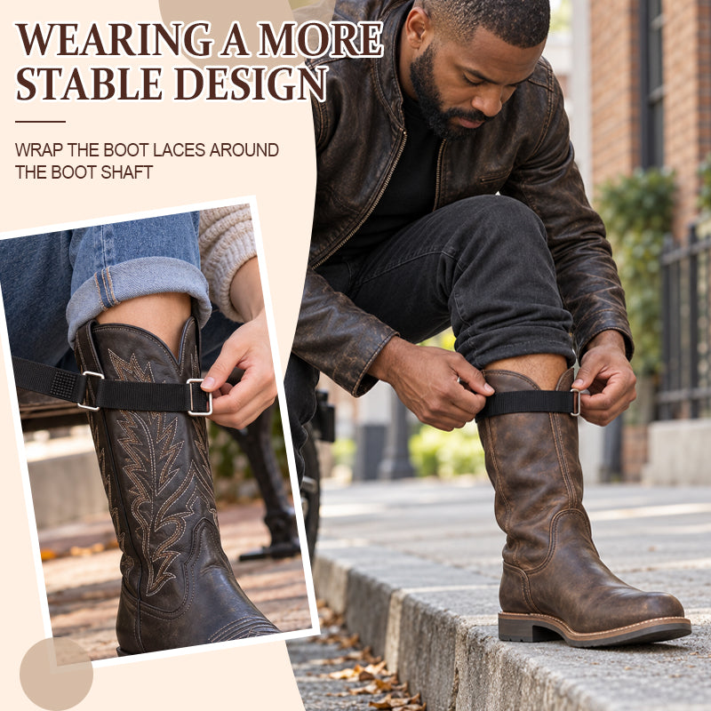 Western Cowboy Boot Straps – Adjustable Hook-and-Loop Boot Shaft Tighteners