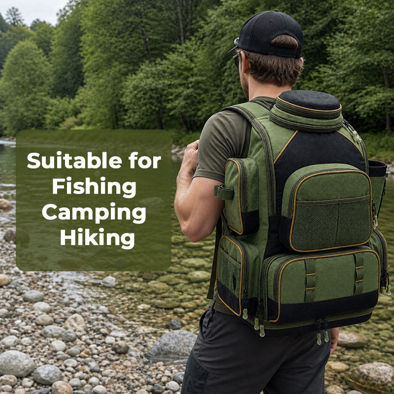 Multi-Pocket Fishing Tackle Backpack for Outdoor🎣🎒✨