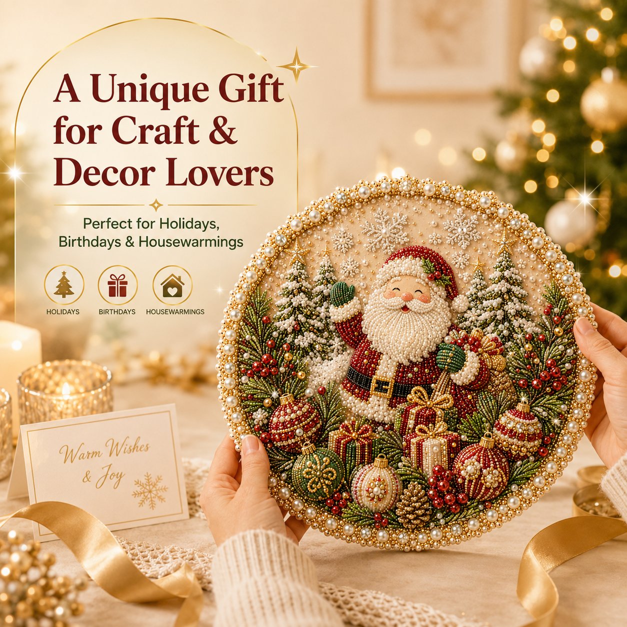 Four Seasons & Holiday Pearl Art Hanging Ornament Kit | DIY Sparkling Seasonal Decor