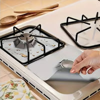 4-Piece Reusable Non-Stick Gas Stove Burner Covers – Heat-Resistant & Washable