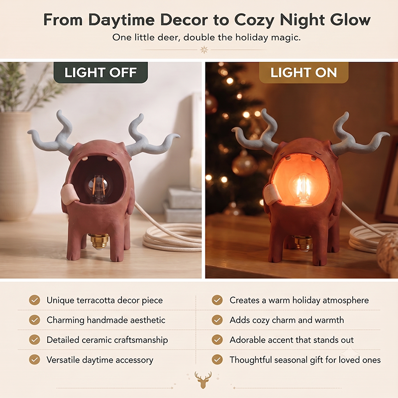 Christmas Reindeer Night Light | Cozy LED Holiday Decoration & Gift